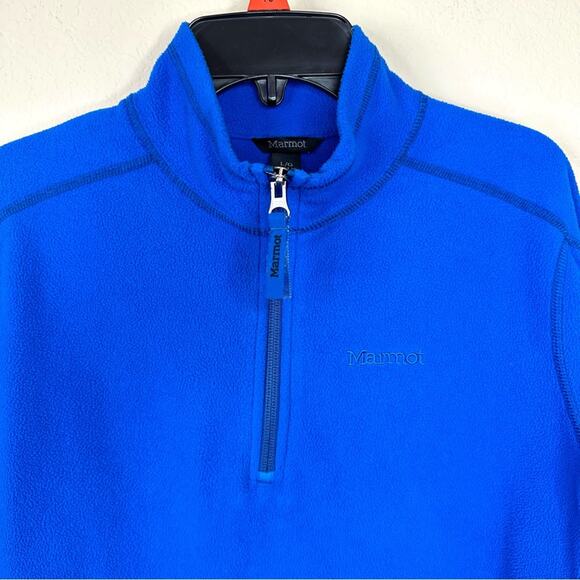 MARMOT Youth Kids Fleece Pullover Blue  1/4 Zip Unisex Long Sleeve Size L - Picture 3 of 9